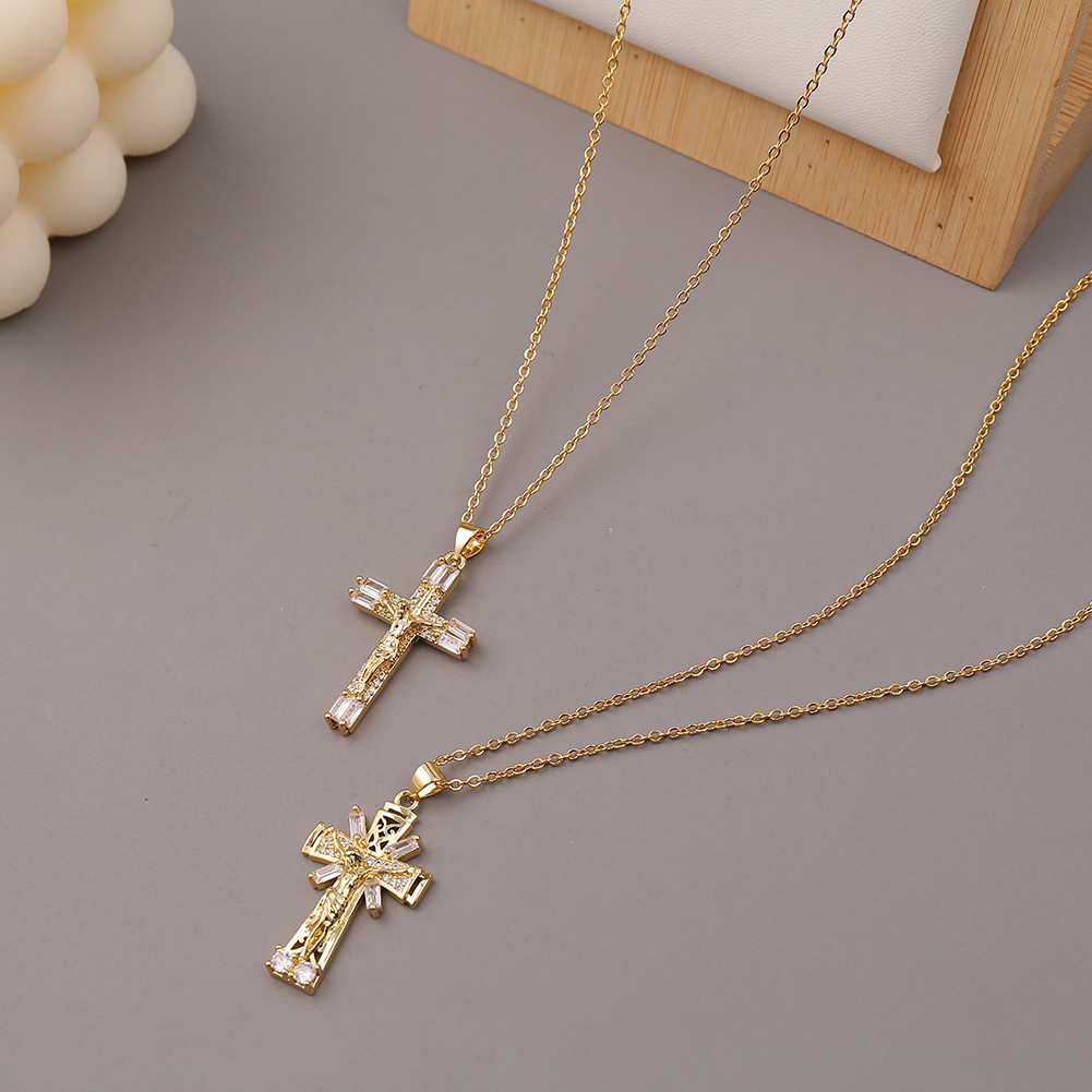 retro religious geometric necklace