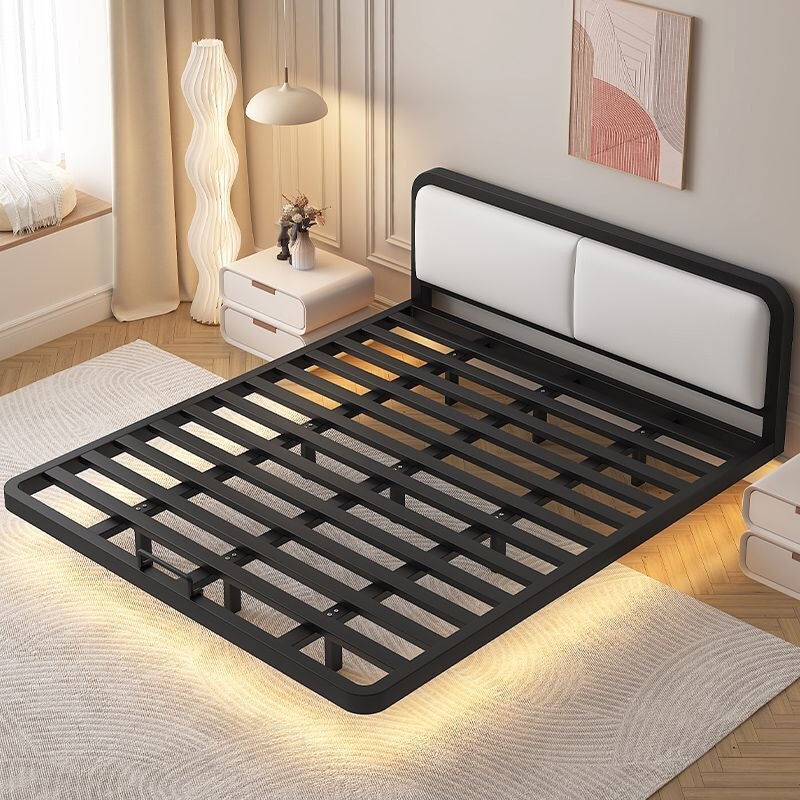 Simple Modern Floating Bed for Home Use in Master Bedroom, Small Apartment, Thickened Double Iron Frame Bed, 2026 New Model Iron Art Bed
