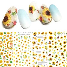 向日葵美甲貼紙指甲貼指甲貼花太陽花黃色花朵系列