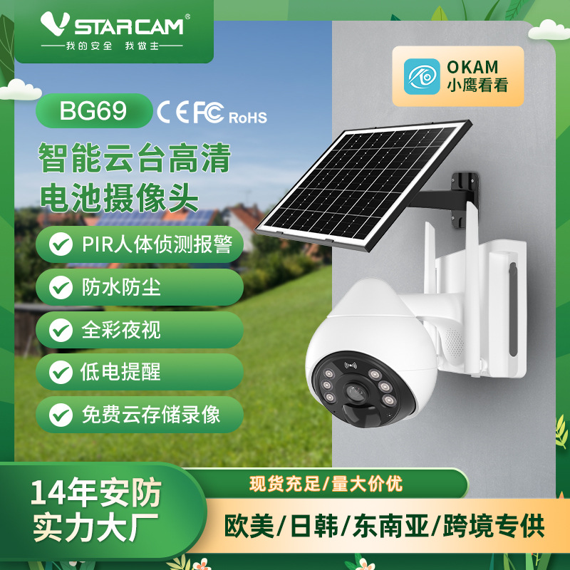 Suministro transfronterizo de cámaras solares de baja potencia 360 grados sin puntos ciegos, teléfono móvil remoto para el hogar, monitoreo 4G para exteriores