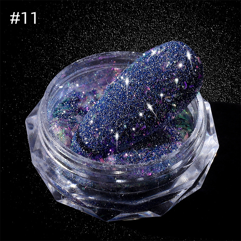 Internet celebridad nueva fantasía manicura Opal brocado diamante polvo flash polvo reflectante diamante lentejuelas disco flash polvo