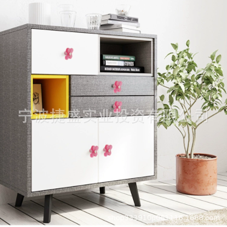 Пластиковые однопористые многоцветная мебель ручка цветок ручка ABS терфенил шкаф шкаф ручка