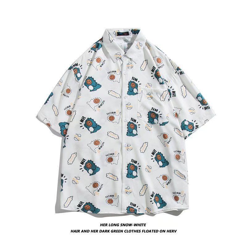 Camisa de manga corta para hombres 2022 nueva camisa floral delgada de secado rápido de moda suelta media manga estilo Hong Kong Ruan media manga guapo