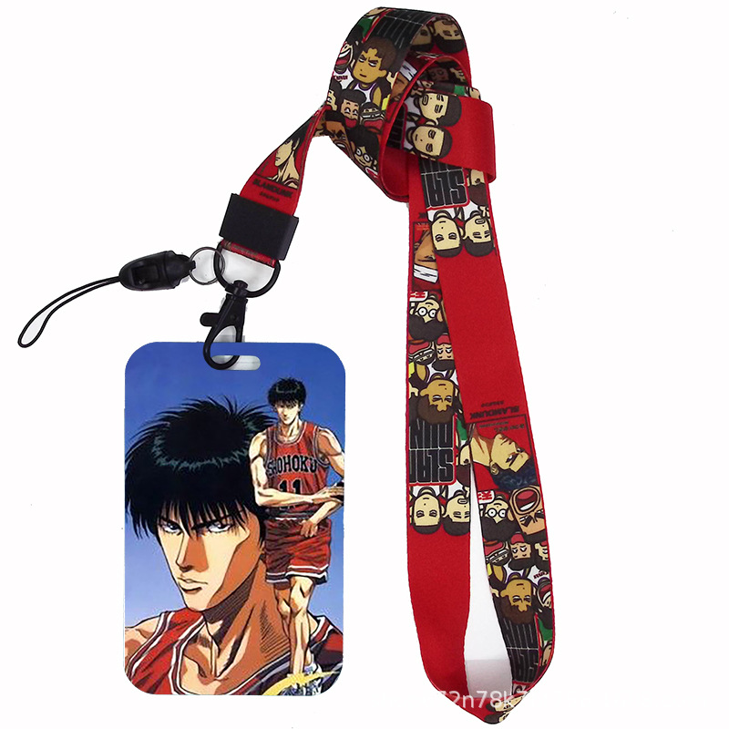 Dibujos animados japoneses slam dunk competencia nacional tarjeta de estudiante tarjeta de comida tarjeta de autobús cubierta certificado de trabajo titular de la cuerda del teléfono móvil