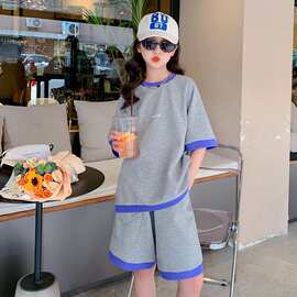 女童夏装套装洋气休闲儿童运动2024新款夏季中大童宽松两件套夏款