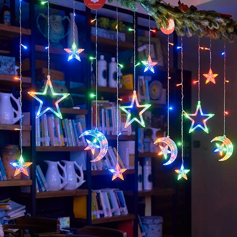 LED de color cadena de luces estrella cadena de luces decoración de Navidad dormitorio ambiente de luz de diseño esfera alta luz de cortina baja