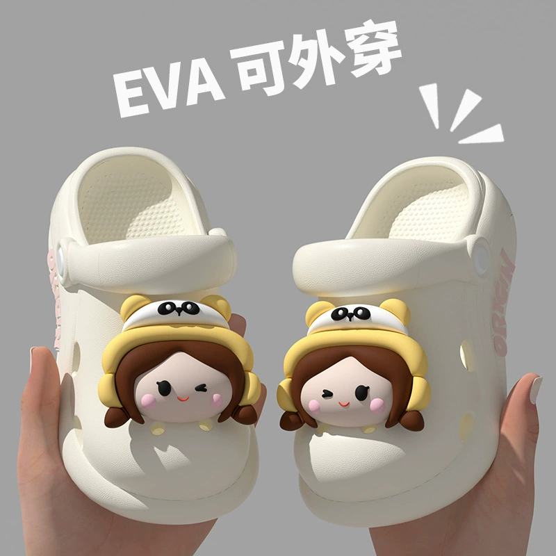 Летние детские сандалии EVA для мальчиков и девочек, легкие, нескользящие, с мягкой дышащей подошвой, пляжные, закрытый носок.