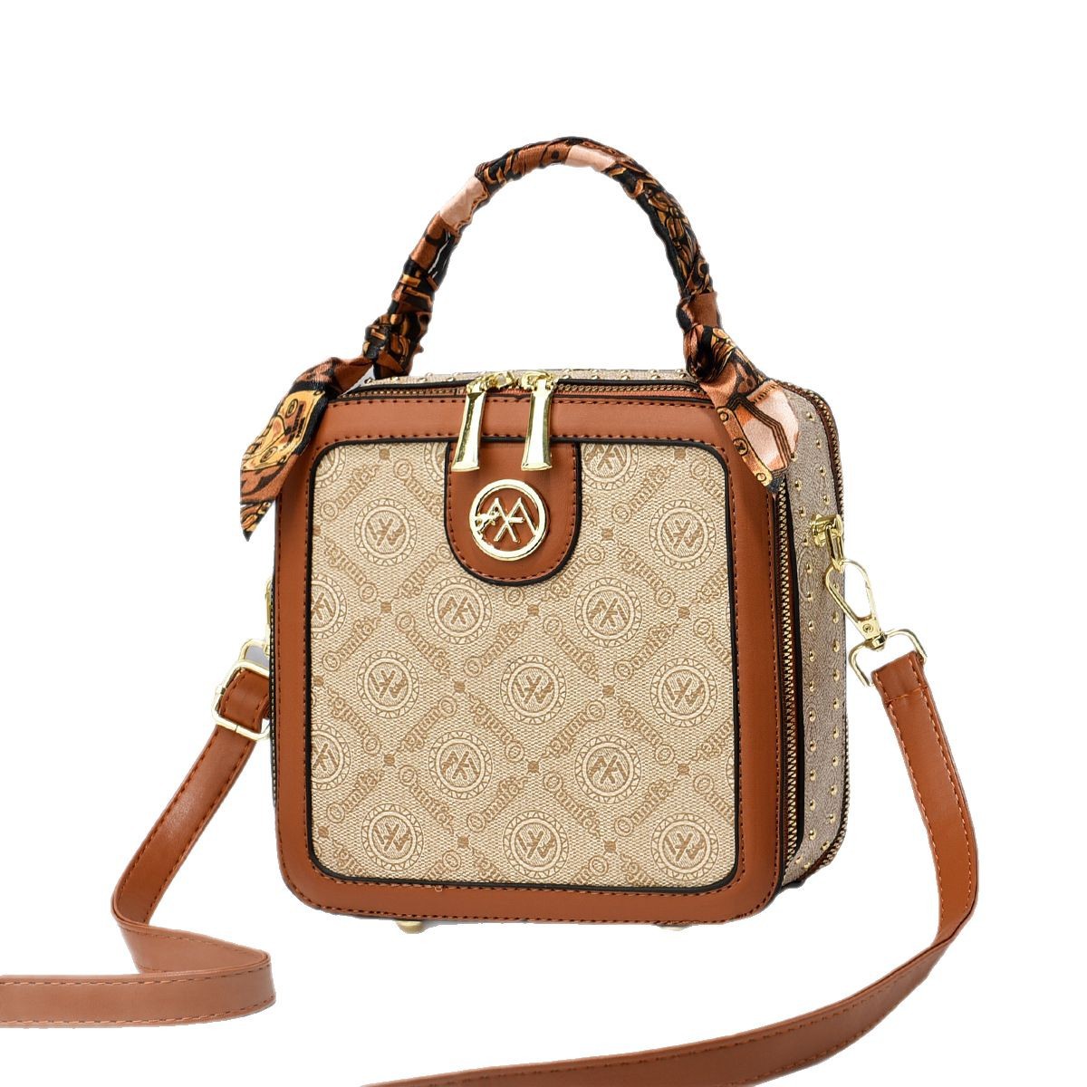 Nuevo bolso portátil Versión coreana de la textura de un solo hombro liso bolso diagonal moda femenina bolso de comercio exterior fabricante femenino 2025