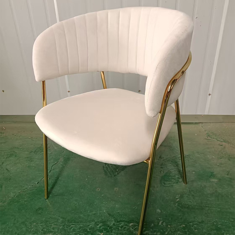 Silla de respaldo informal de lujo ligero, postre, té con leche, cafetería, silla de comedor, salón de belleza, silla de negociación de recepción de uñas