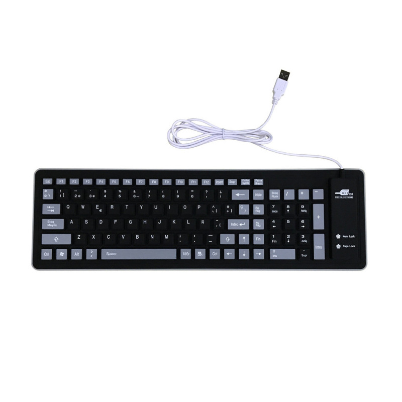 103 キーシリコン防水サイレントソフトキーボードポータブル USB 有線デスクトップノートブックカーリーカラーキーボード|undefined