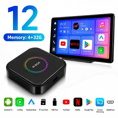 Cross-Border Three-In-One Wired to Wireless Simsiz CarPlay və Android Auto - three-in-one-smart-android-box-432g