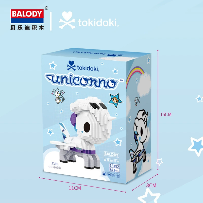 Балоди/Беледи подлинно авторизованный единорог Tokidoki совместная модель микро-гранулирующий пазл сборка конструктор