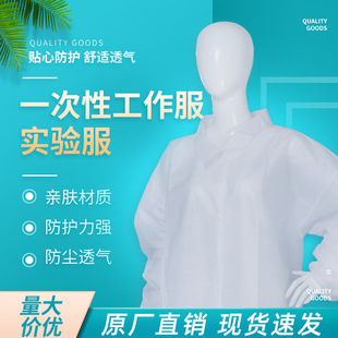 Disposable Non-Woven Work Clothes for Cleaning, Dustproof, Suitable for Food, Catering, Pharmaceutical Plant Tours, Factory Lab Coats, and Protective Clothing