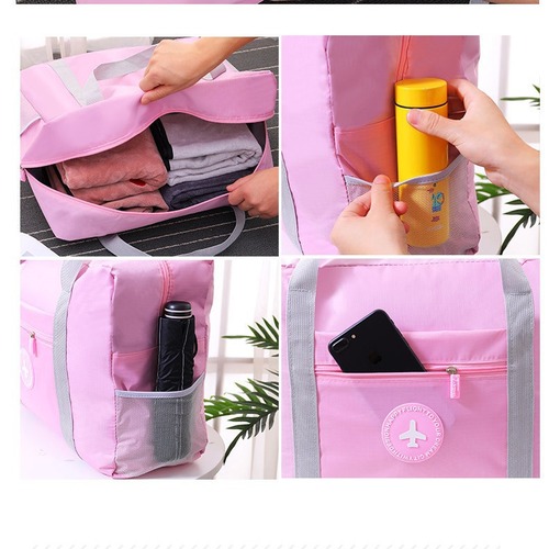 Double-layer round logo airplane bag, travel bag, portable, trolley suitcase, clothing organization, portable storage bag, wholesale