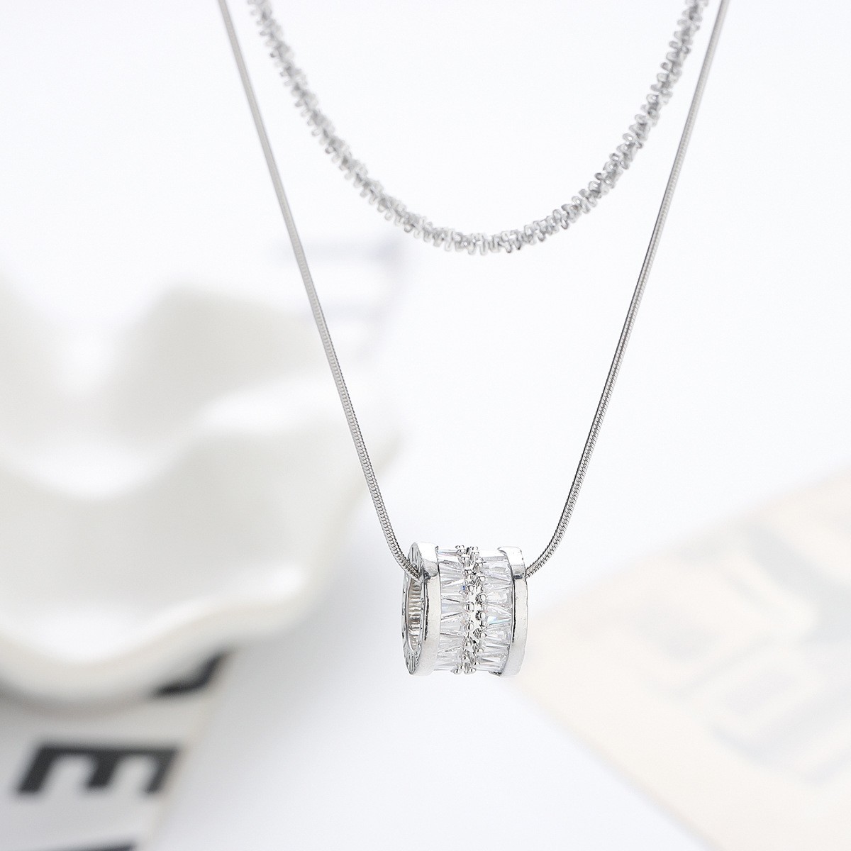 (double layer necklace) k191-a1 piece