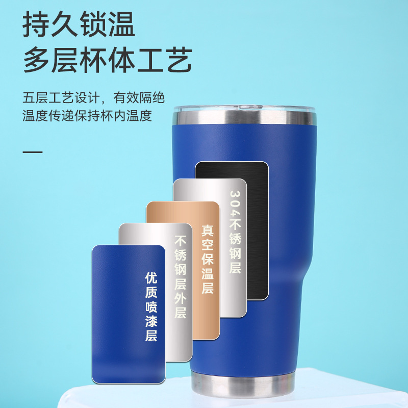 Vaso térmico 30 oz de acero inoxidable 304 – taza fría o caliente, estilo Tailandia/Taiwán