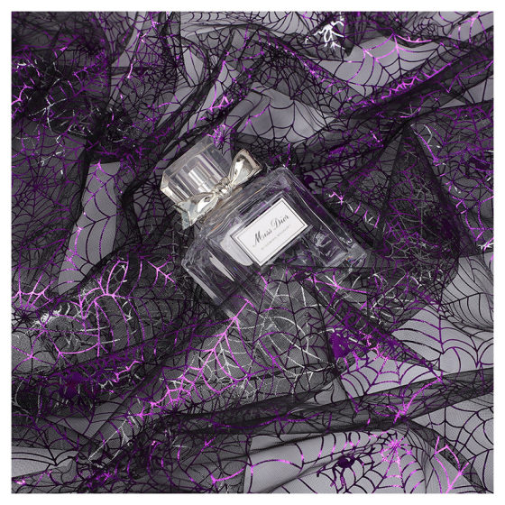 Purple Bronzing Mesh Spider Web Organza Fabric Toy Halloween Ghost Festival Performance Clothes Children's Clothing