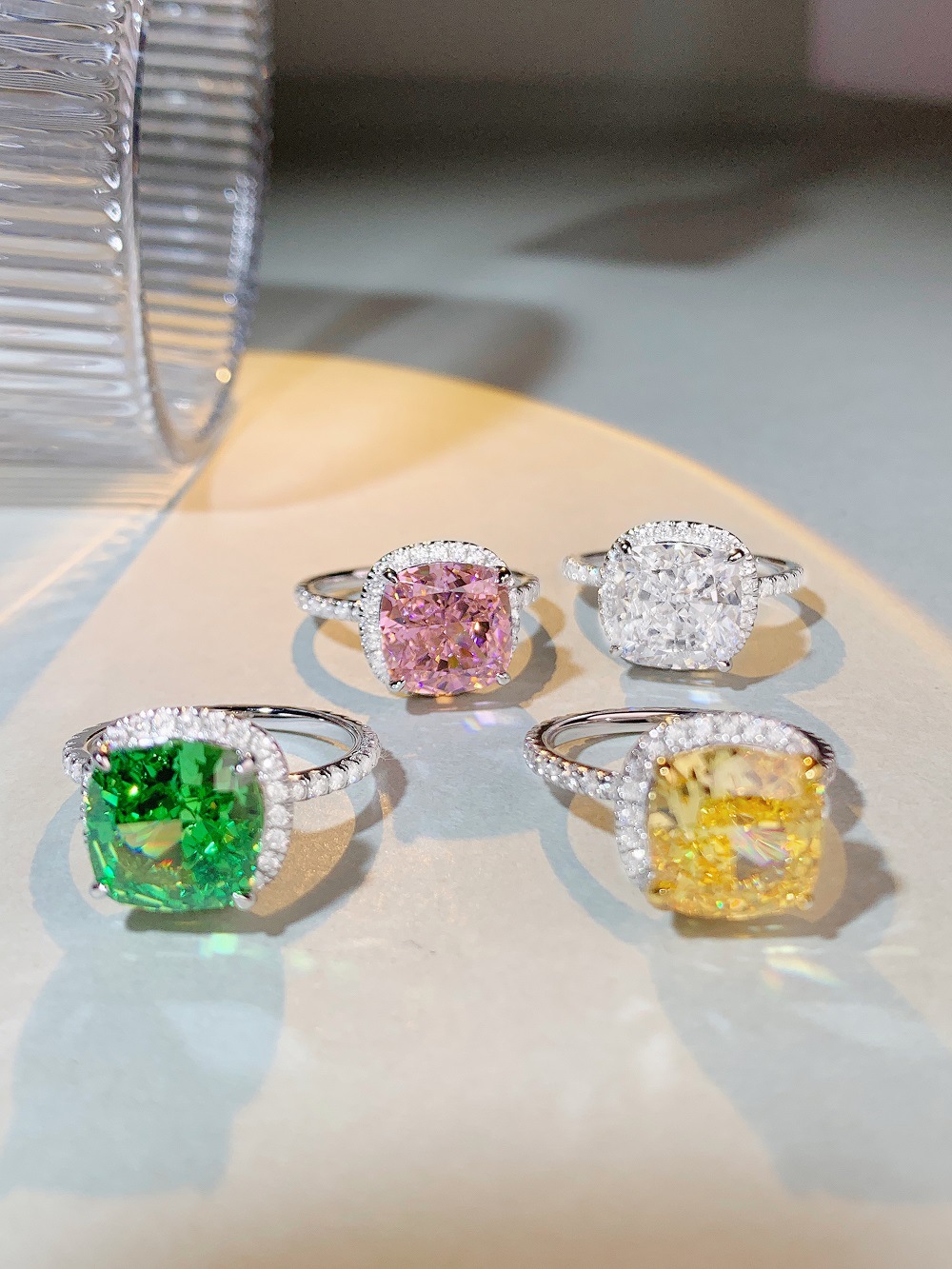 Fashion Square Sterling Silver Plating Zircon Rings 1 Piece