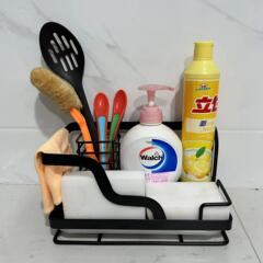 不鏽鋼廚房海綿架鋼絲球肥皂洗碗布抹布洗潔精置物瀝水收納架