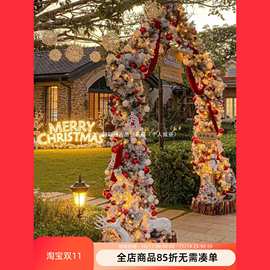 圣诞节装饰拱门藤条庭院户外加密花环带灯真路引道具拍照藤条装饰