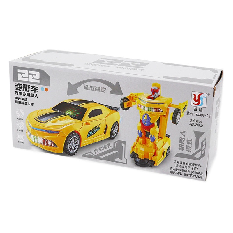 Coche eléctrico del truco deformación robot música luz universal de conducción juguete los niños puesto al por mayor
