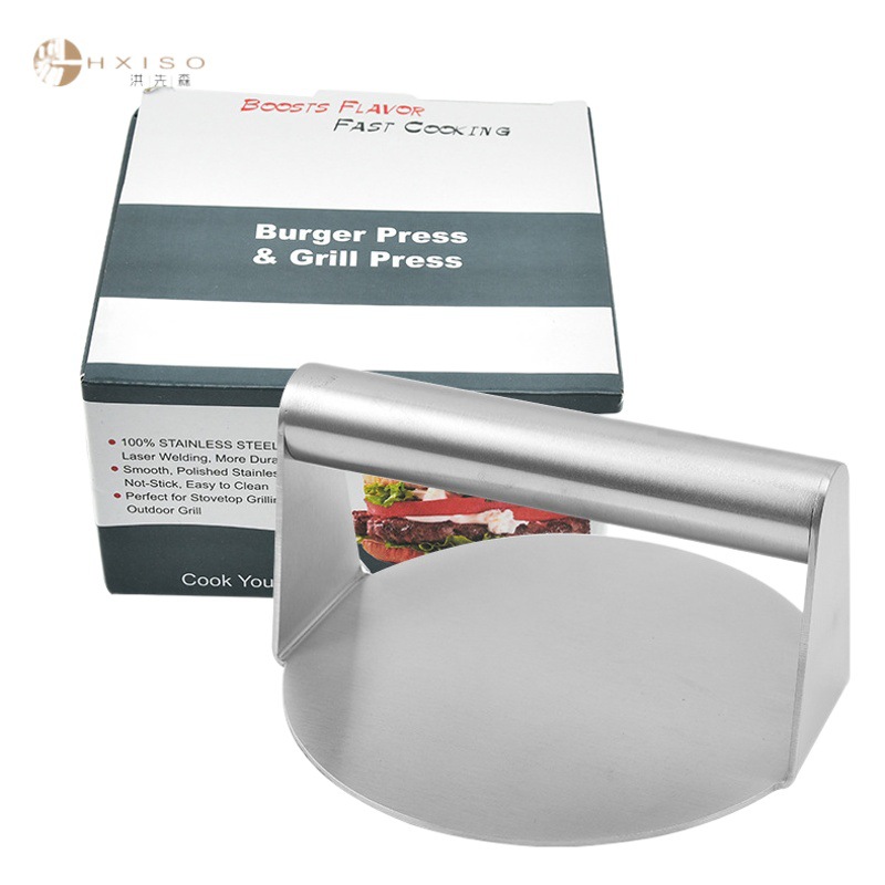 Prensa de carne cuadrada de acero inoxidable 304 prensa de pastel de carne manual prensa de carne de hamburguesa redonda herramienta de cocina Placa de carne