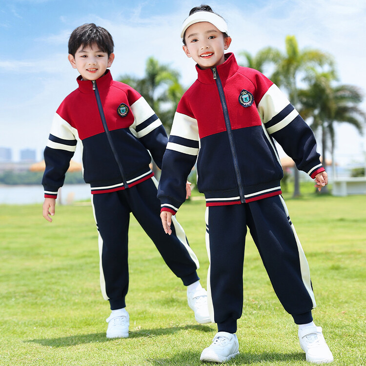 Children's Spring and Autumn School Uniform Set, Three-Piece Winter Sports Class Attire, Kindergarten Uniform, Summer British Style