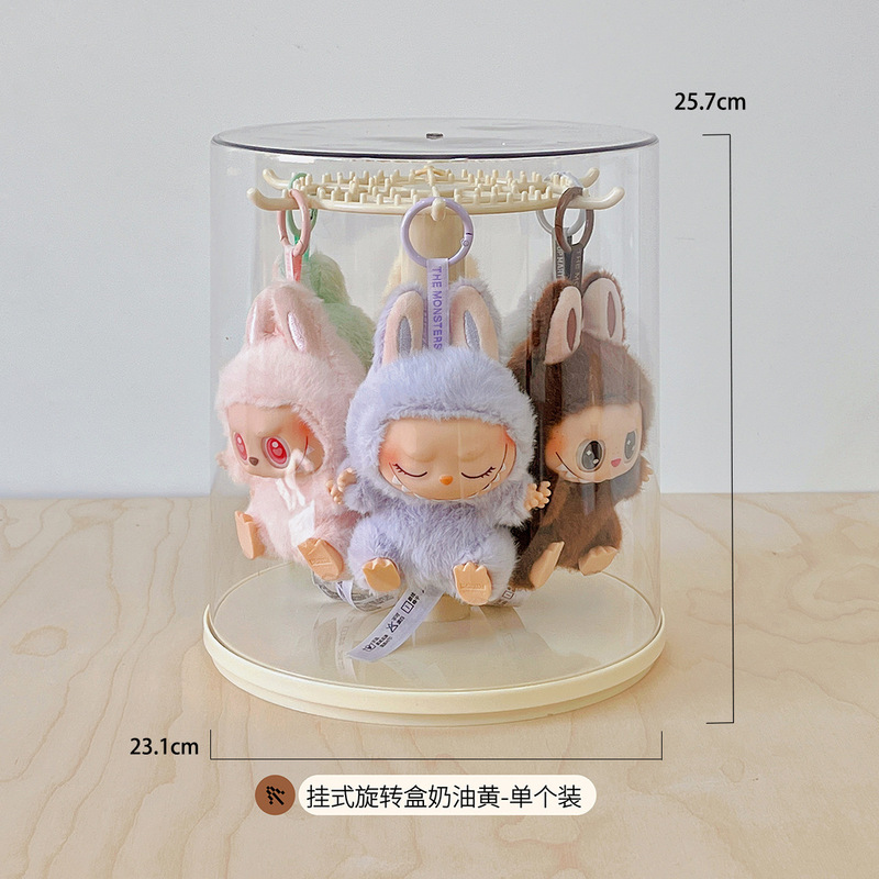 Labubu ラブブ人形収納ボックス回転バレルディスプレイ透明ビニール人形バブルマート収納ボックス|undefined