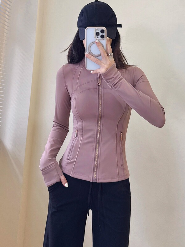 Autumn and Winter New Yoga Wear Stand Collar Jacket Women's Tight Slimming Look Outdoor Sports Fitness Top White Black