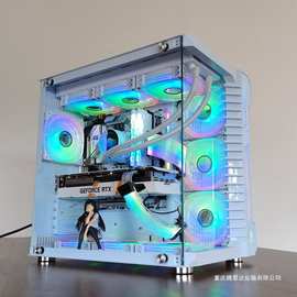 玩嘉罗宾3 白/黑色宽体侧透玻璃游戏电脑主机箱支持360水冷海景房