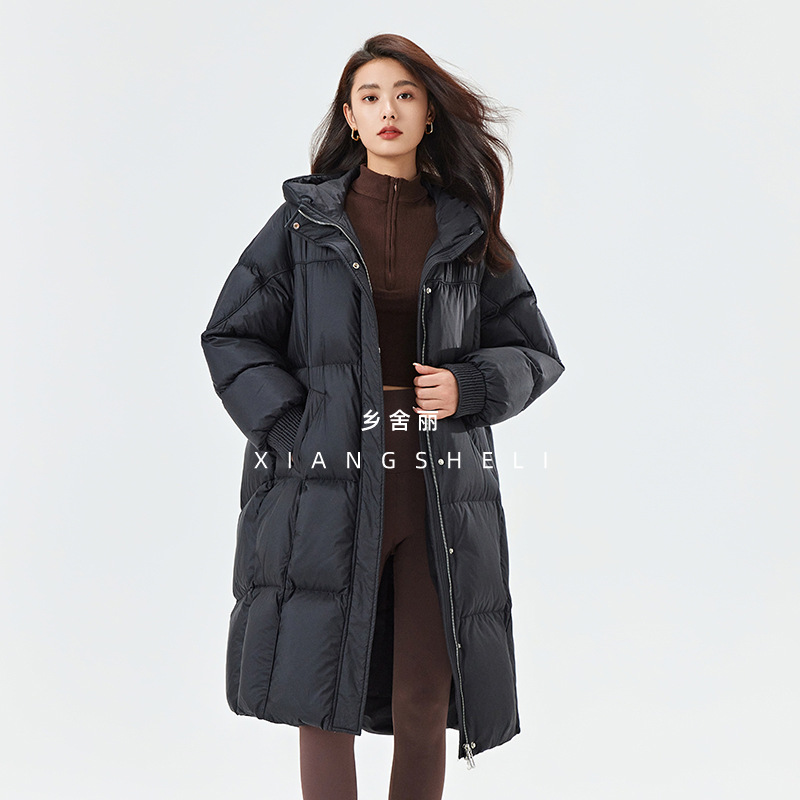 Winter puff down jacket Gao Ke heavy velvet temperament women's long thickened bread white goose down clothing wholesale