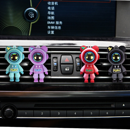 [Cross-border car products] Car air outlet aromatherapy tablets car perfume air conditioning outlet car interior decoration cartoon lightning bear