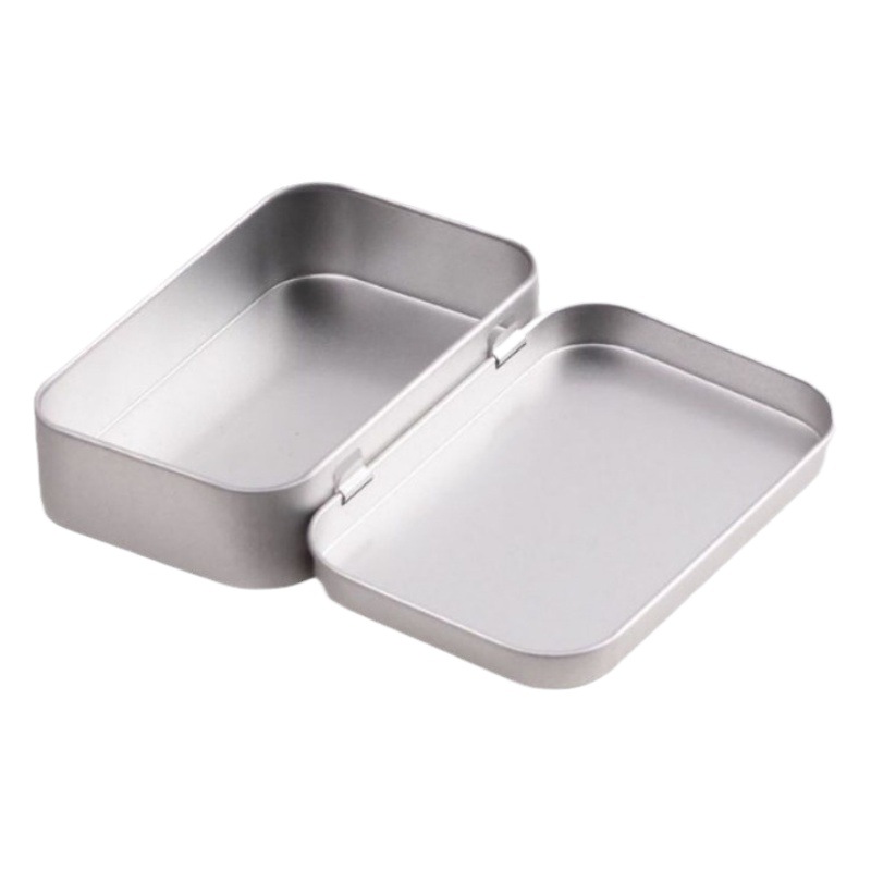 Caja de hojalata rectangular Caja de disco U Caja de almacenamiento de ventana abatible de una pieza Caja de hierro esmerilado de cortaúñas de disco U