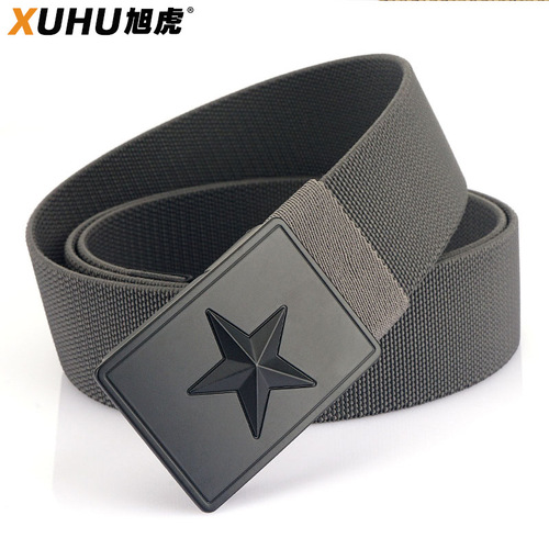 New men's casual versatile multi-color nylon inner belt with metal buckle workwear commuting belt logo customizable