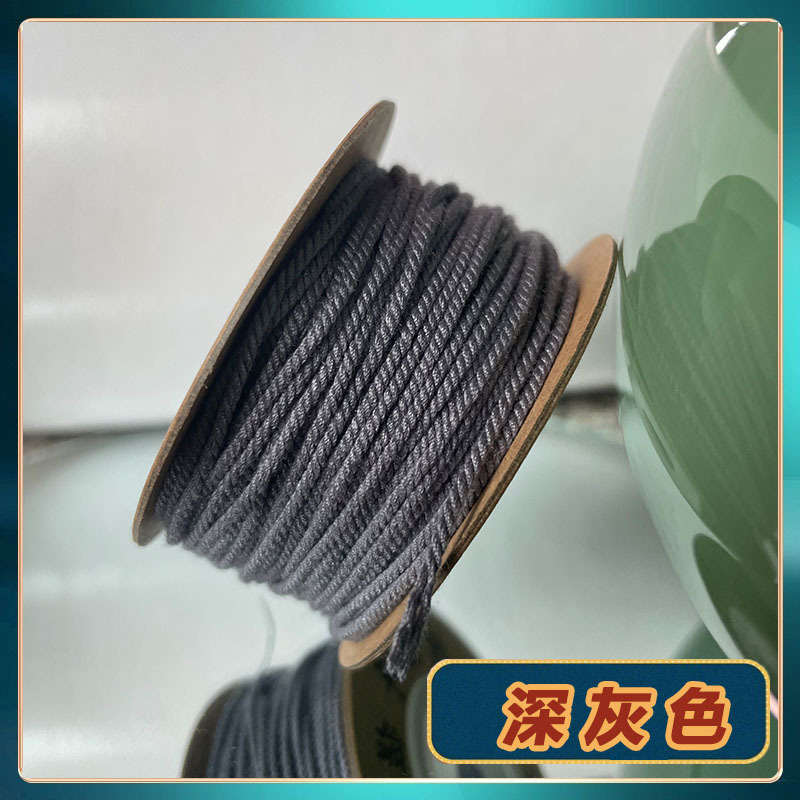 【工場直販】文玩手揉み綿ロープ、麻色編みロープ、手編み数珠糸、チベット菩提|undefined