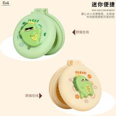 Cins可愛軟萌氣墊梳小熊鏡梳卡通小圓梳迷你便攜氣墊梳韓國氣囊梳