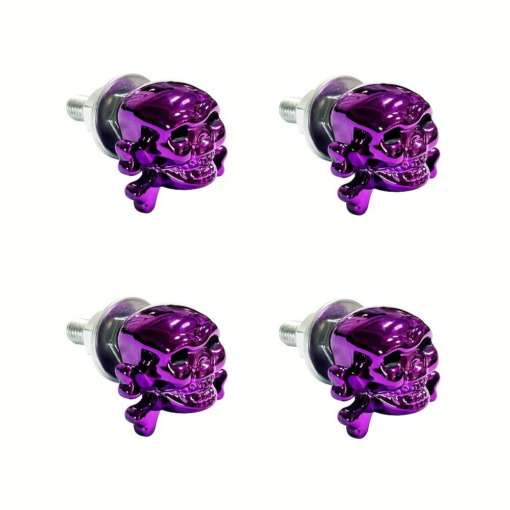 Nieuwe schroeven in doodskopvorm, M6-schroefdraad, universeel voor alle automodellen, kentekenplaathouder, grensoverschrijdend._voghion.com