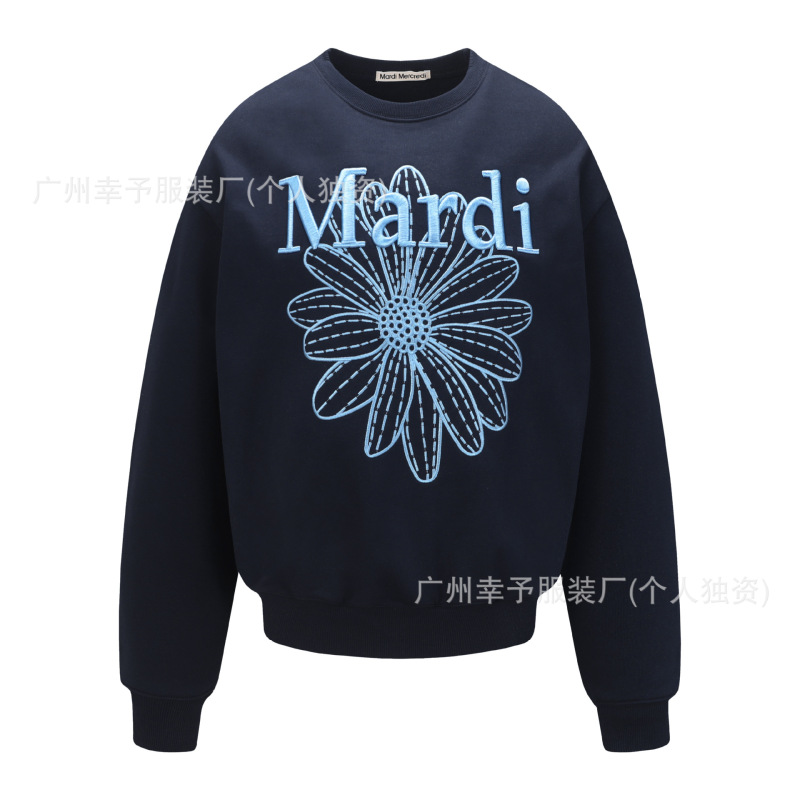 韩国Mardi卫衣赵露思同款小雏菊腊肠狗女秋冬刺绣印花套头圆领外|undefined