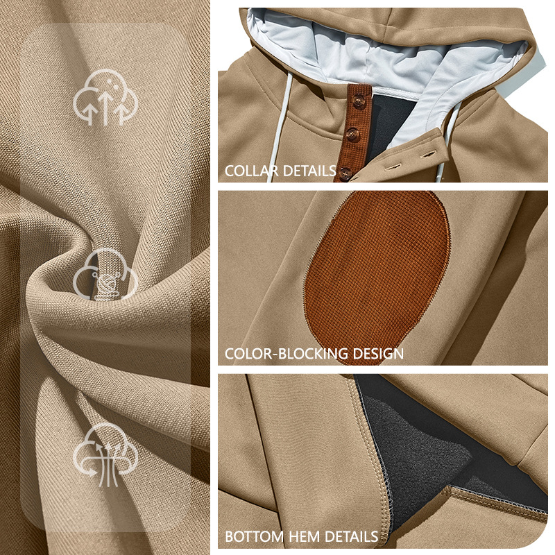 Transfronterizo Europa y América Amazon otoño y invierno sólido con capuzas deportivas de ocio deportivas de peluche engrosado chaqueta de hombre hombre