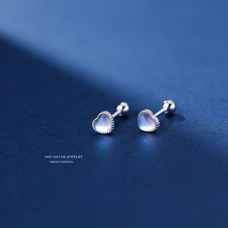 Viti in argento puro, versione coreana femminile, amore personalizzato, orecchini in pietra di luna, orecchini dolci e freschi_voghion.com