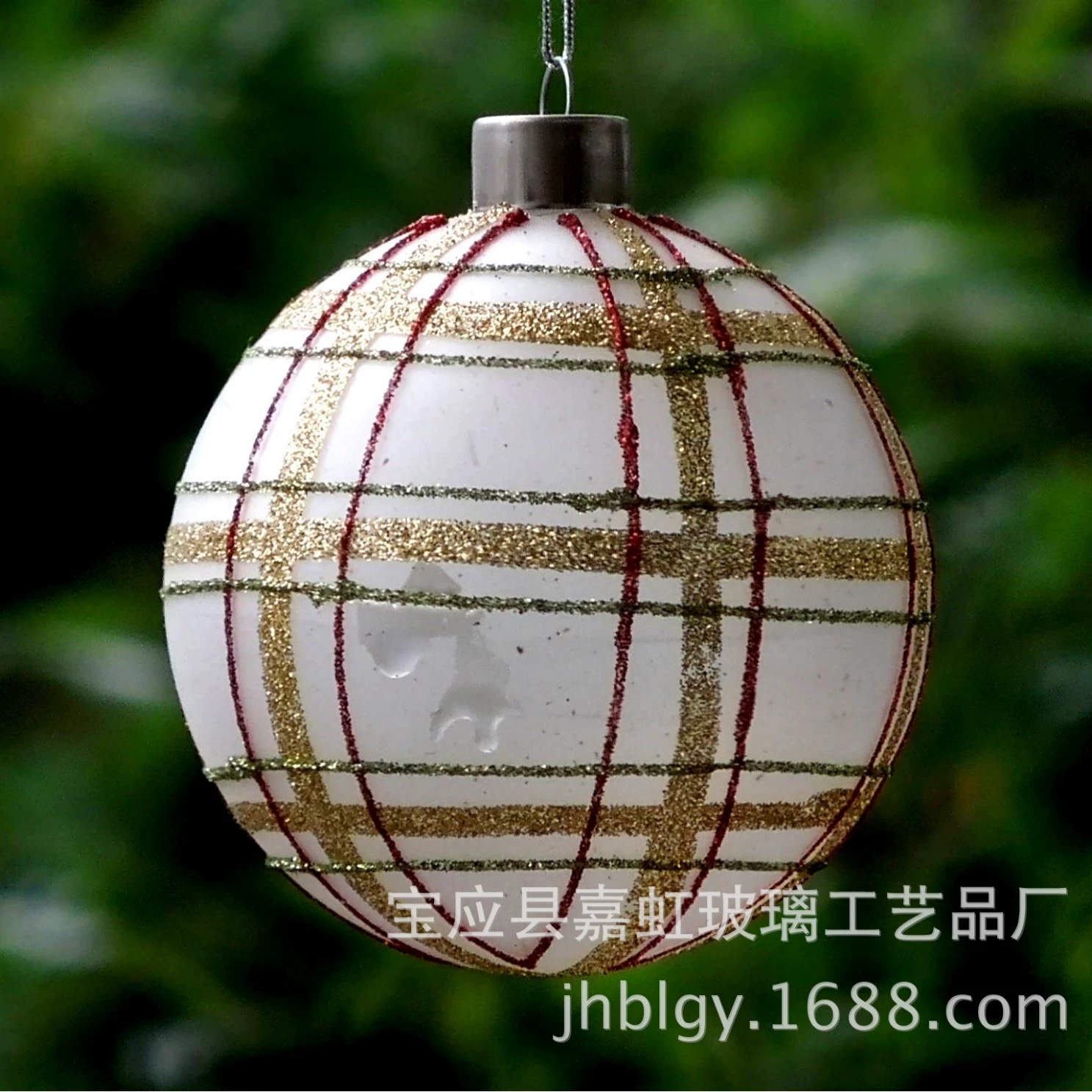 Painted glass Christmas pendant, Birthday gift