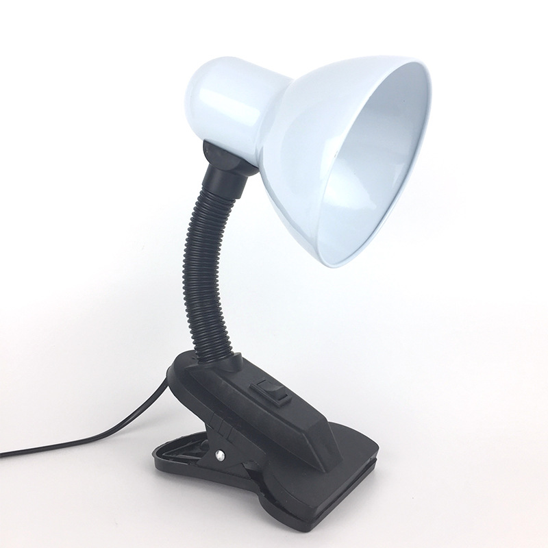 Lámpara de escritorio tradicional pequeña, brazo flexible, interruptor de un solo botón, colores variados