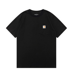 Carharttカハートk87小標純色工装ポケット半袖男女潮牌ゆるい丸首カップルtシャツ