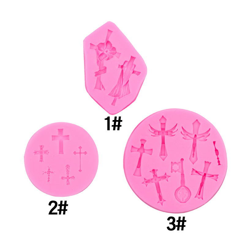 En stock tamaño de lote forma cruzada silicona molde creativo hornear fondant cake chocolate arcilla molde de cerámica suave