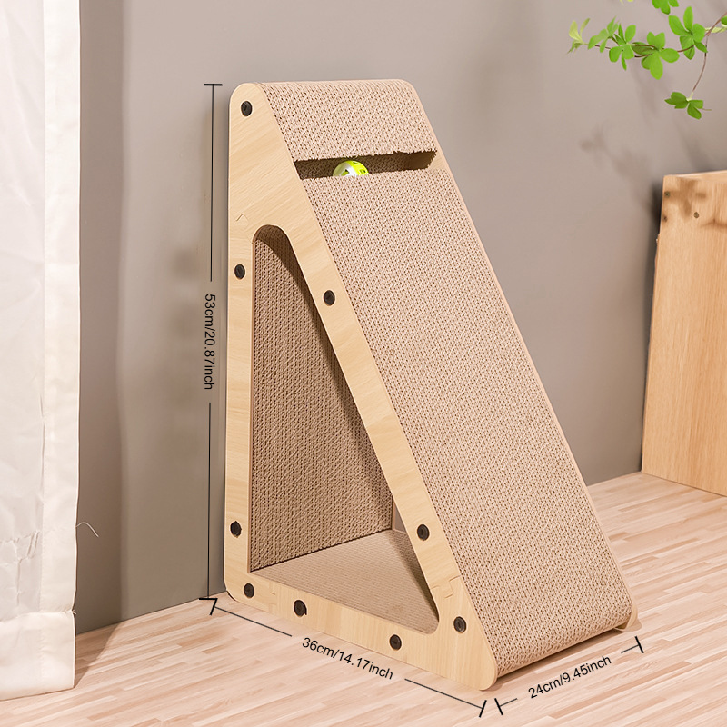 Rascador para Gatos Triangular Grande de Cartón Corrugado Resistente a los Arañazos, Juguete para Gatos Antiarañazos para Sofá