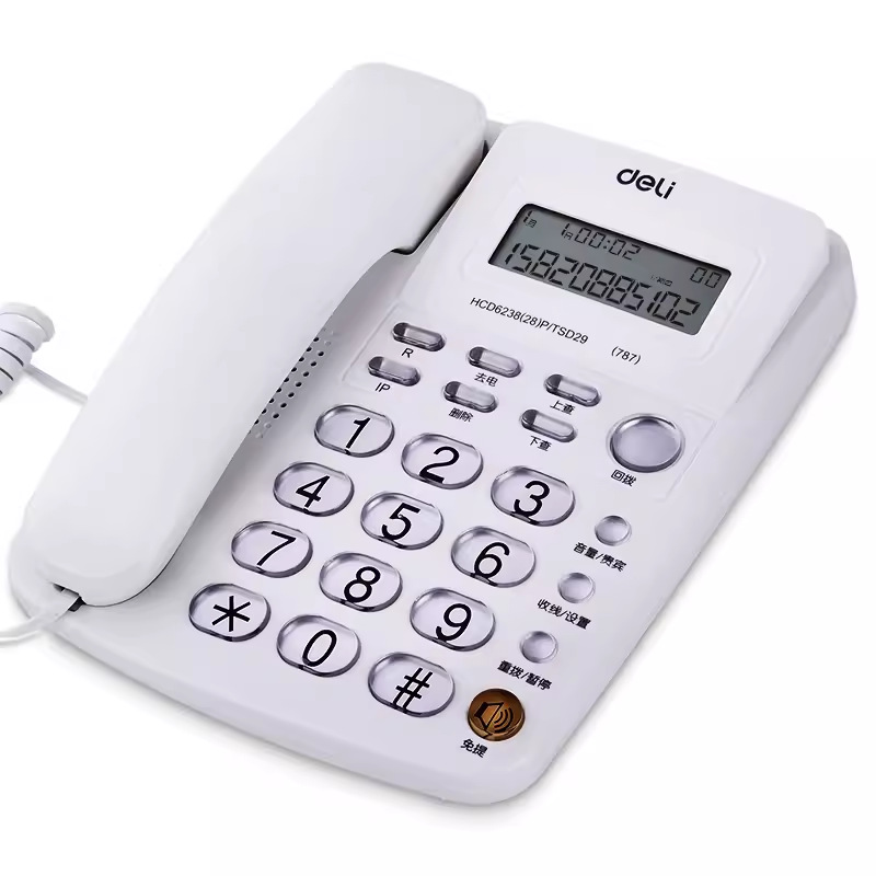 得力787办公电话机固定座机分机来电显有线电话固话机家用电话机