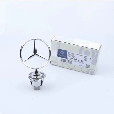 Car logo Logo Vertical Logo C200E300Le260Ls-Class - original-car-model-mercedes-benz-vertical-logo-silver-background-with-black-wheat-ears