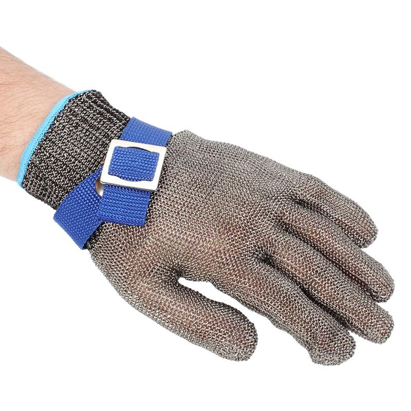 Guantes resistentes a cortes para cortar, matar y manipular pescado, nivel 5 de resistencia a cortes, protección para manos resistente al desgaste, guantes de alambre de acero inoxidable.
