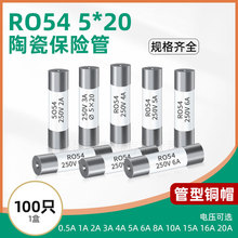 RO54 5*20保险端子熔芯5X20熔断器250V陶瓷保险管保险丝1/2/5/6A