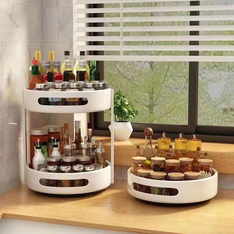 360-degree rotating seasoning storage rack kitchen condiment multi-functional seasoning storage box storage rack